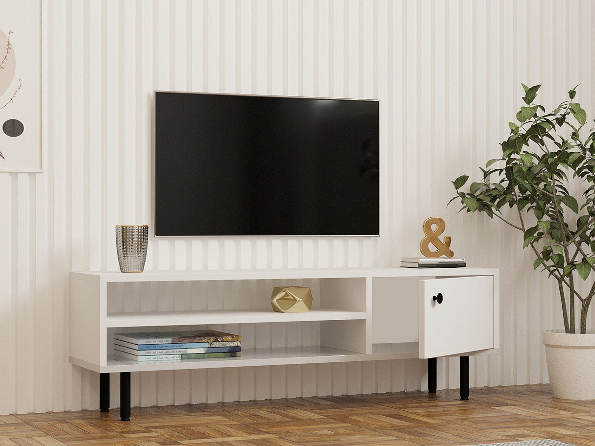 Comodă TV Avila, Diverse culori, 120x30x38 cm - Alb | SKU: 835PUQ4522 | Comodă TV Avila, 120x30x38 cm, varianta Alb, produs pentru amenajarea locuinței, disponibil online în România la CasaMob