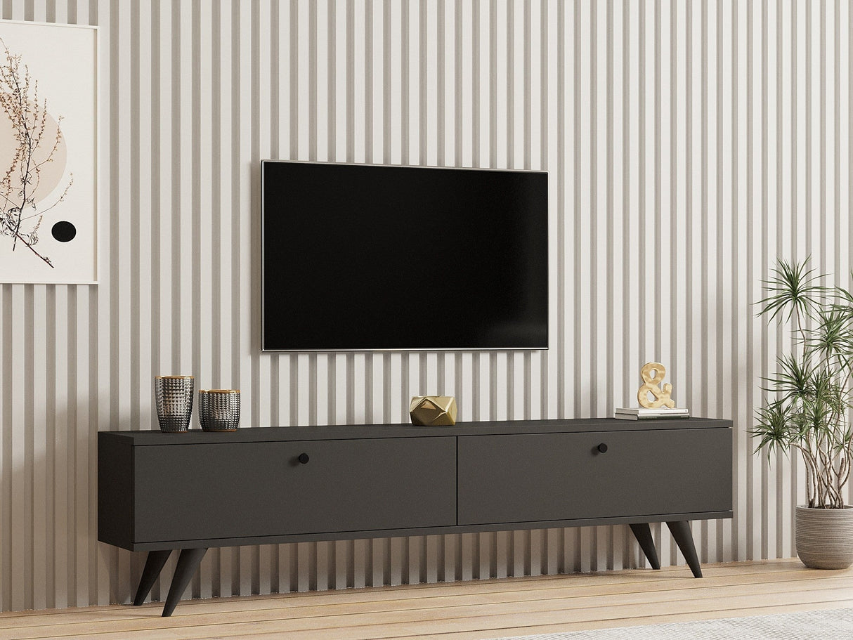 Comodă TV Paris, Diverse culori, 160x25x40 cm - Antracit | SKU: 835PUQ4532 | Comodă TV Paris, 160x25x40 cm, varianta Antracit, produs pentru amenajarea locuinței, disponibil online în România la CasaMob