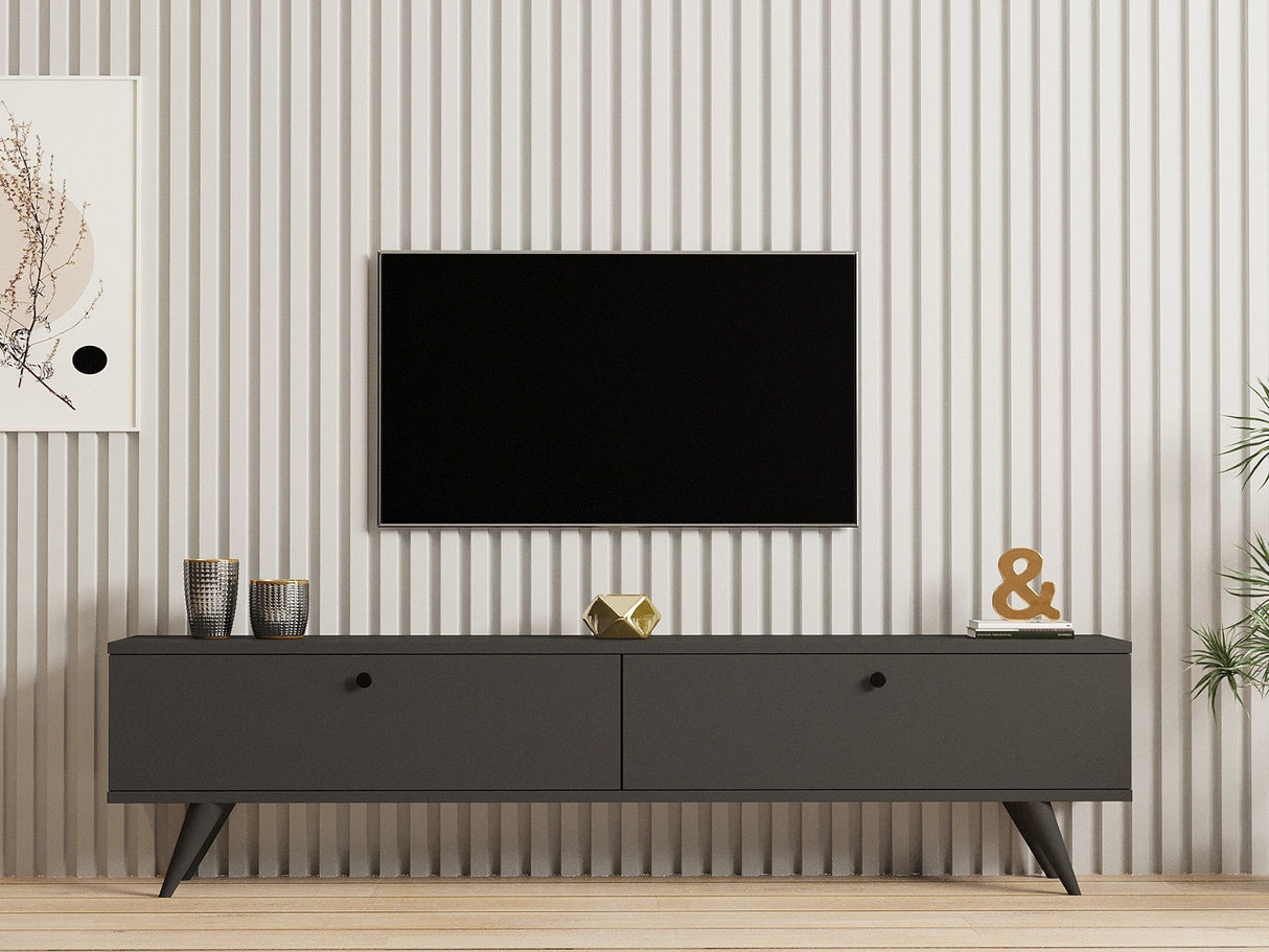 Comodă TV Paris, Diverse culori, 160x25x40 cm - Antracit | SKU: 835PUQ4532 | Comodă TV Paris, 160x25x40 cm, varianta Antracit, produs pentru amenajarea locuinței, disponibil online în România la CasaMob
