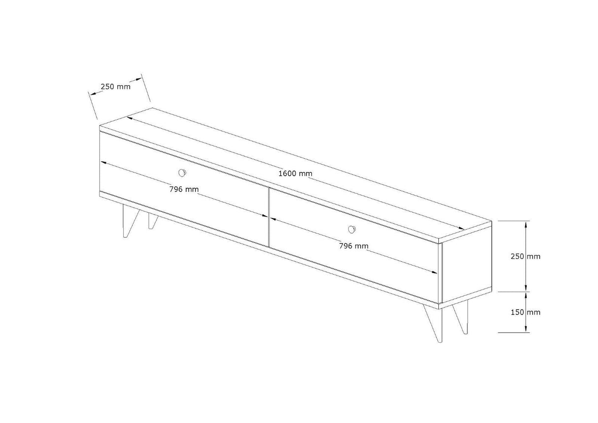 Comodă TV Paris, Diverse culori, 160x25x40 cm - Nuc | SKU: 835PUQ4533 | Comodă TV Paris, 160x25x40 cm, varianta Nuc, produs pentru amenajarea locuinței, disponibil online în România la CasaMob