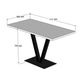 Masă cu scaune 5 bucăți Sun, Diverse culori, 130x66x77 cm - Nuc - Negru | SKU: 835PUQ5001 | Masă cu scaune 5 bucăți Sun, 130x66x77 cm, varianta Nuc - Negru, produs pentru amenajarea locuinței, disponibil online în România la CasaMob