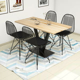 Masă cu scaune 5 bucăți Sun, Diverse culori, 130x66x77 cm - Silverbirch - Negru | SKU: 835PUQ5002 | Masă cu scaune 5 bucăți Sun, 130x66x77 cm, varianta Silverbirch - Negru, produs pentru amenajarea locuinței, disponibil online în România la CasaMob