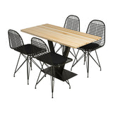 Masă cu scaune 5 bucăți Sun, Diverse culori, 130x66x77 cm - Silverbirch - Negru | SKU: 835PUQ5002 | Masă cu scaune 5 bucăți Sun, 130x66x77 cm, varianta Silverbirch - Negru, produs pentru amenajarea locuinței, disponibil online în România la CasaMob