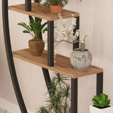 Bibliotecă Garden, Pin atlantic - Negru, 85x35x180 cm