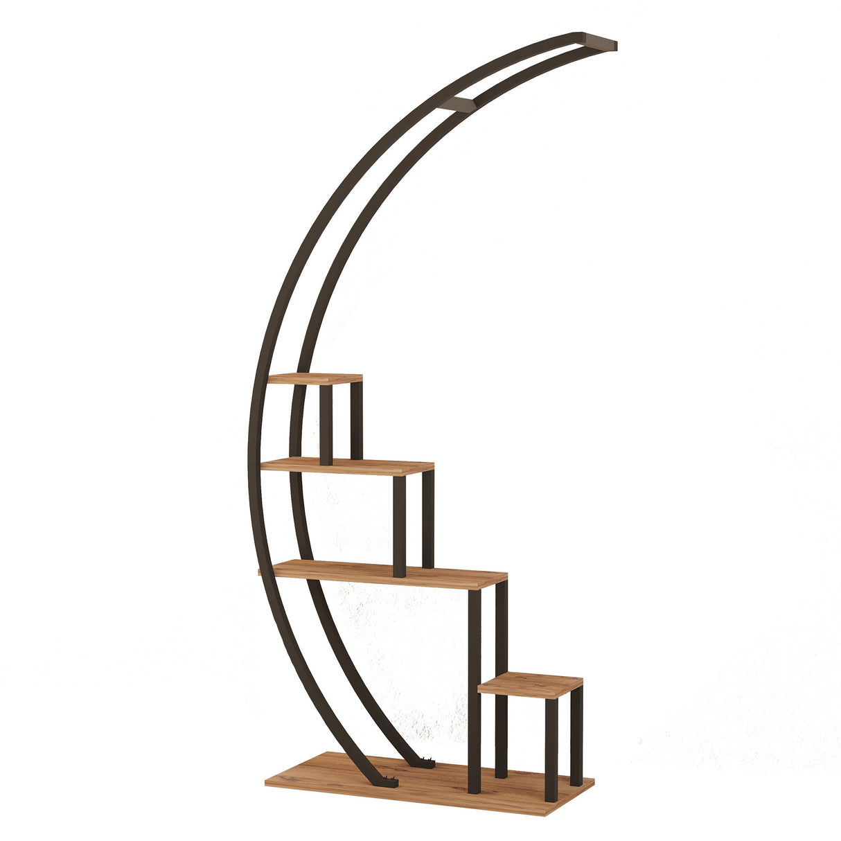 Bibliotecă Garden, Pin atlantic - Negru, 85x35x180 cm