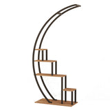 Bibliotecă Garden, Pin atlantic - Negru, 85x35x180 cm