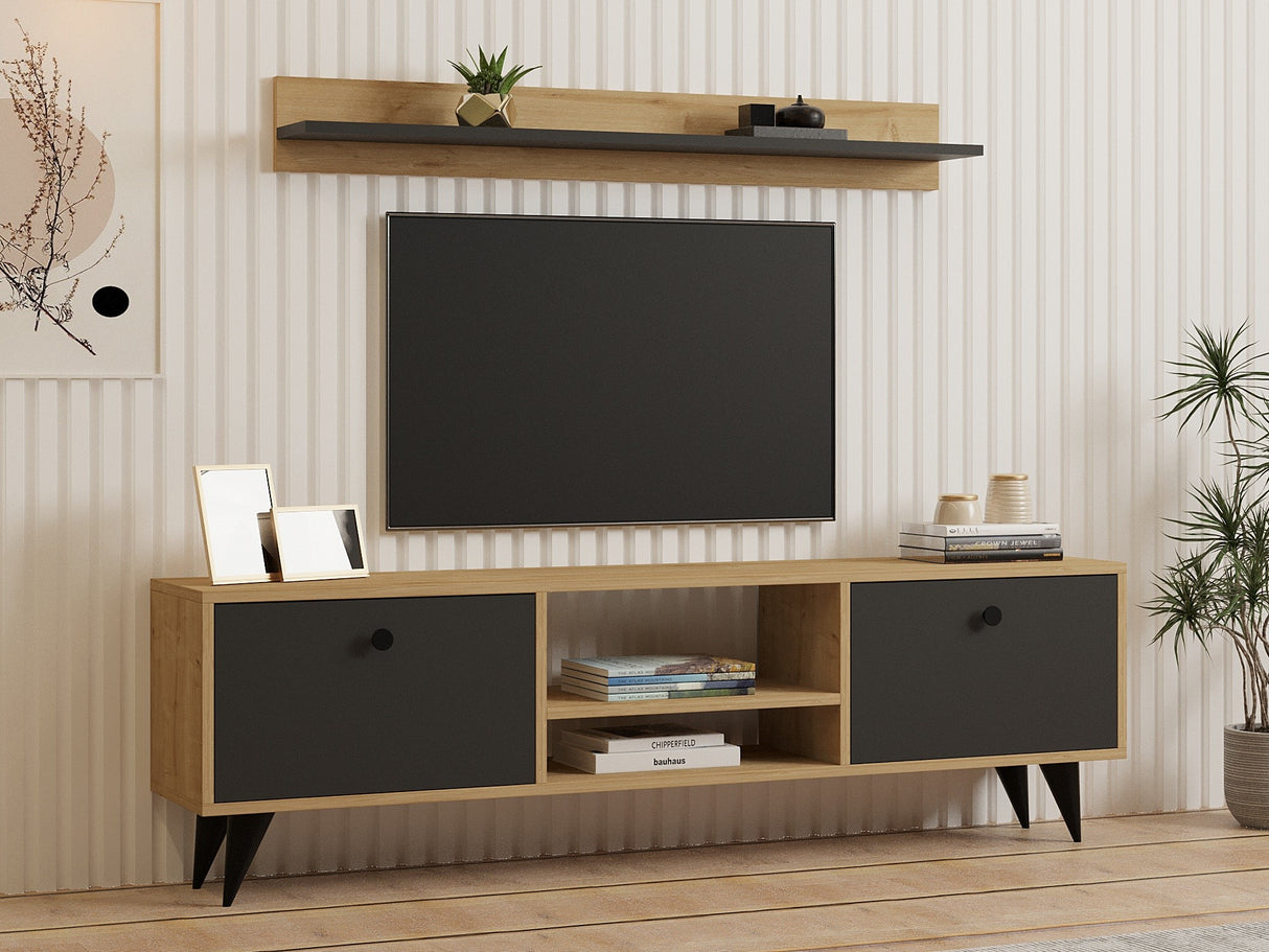 Comodă TV Sliva, Sapphire - Antracit, 160x30x48 cm