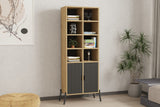 Bibliotecă Lido - Sapphire Oak, Antracite, Stejar safir - Antracit, 59x30x160 cm