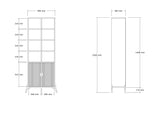 Bibliotecă Lido - Sapphire Oak, Antracite, Stejar safir - Antracit, 59x30x160 cm