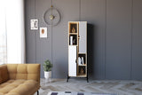 Bibliotecă Sorrento, Stejar safir - Alb, 48x30x160 cm