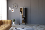 Bibliotecă Sorrento - Sapphire Oak, Antracite, Stejar safir - Antracit, 48x30x160 cm