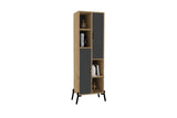 Bibliotecă Sorrento - Sapphire Oak, Antracite, Stejar safir - Antracit, 48x30x160 cm