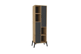 Bibliotecă Sorrento - Sapphire Oak, Antracite, Stejar safir - Antracit, 48x30x160 cm