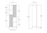 Bibliotecă Sorrento - Sapphire Oak, Antracite, Stejar safir - Antracit, 48x30x160 cm
