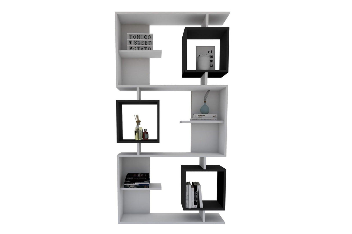 Biblioteca Edi cu 9 Rafturi, 90 X 172 X 25 Cm - Antracit alb, SKU 835PUQ5316