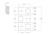 Biblioteca Edi cu 9 Rafturi, 90 X 172 X 25 Cm - Antracit alb, SKU 835PUQ5316