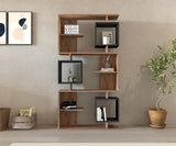 Biblioteca Edi cu 9 Rafturi, 90 X 172 X 25 Cm - Antracit Pin Atlantic, SKU 835PUQ5316