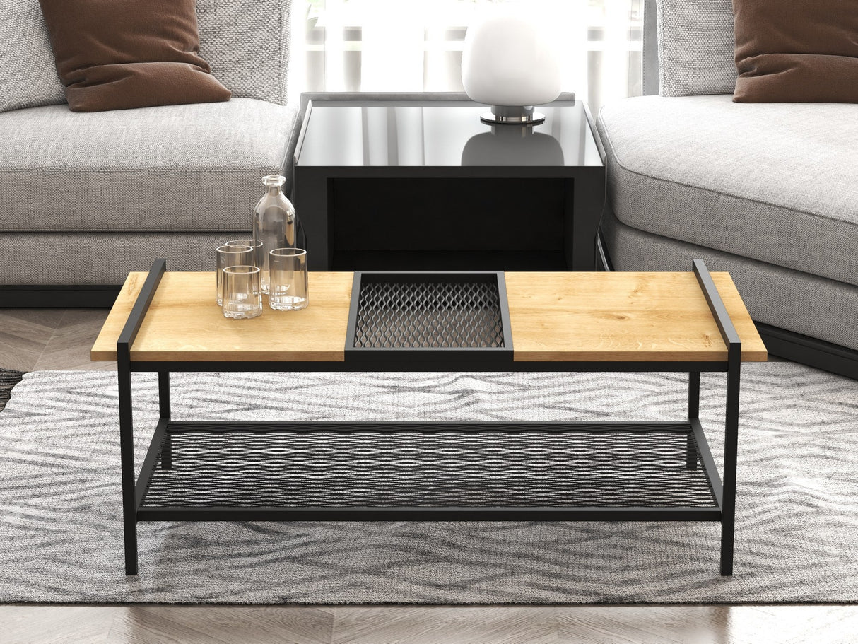 Măsuță de cafea Mata, Diverse culori, Diverse dimensiuni - Nuc - Negru - 120x56x45 cm | SKU: 835PUQ6212 | Măsuță de cafea Mata, varianta Nuc - Negru - 120x56x45 cm, produs pentru amenajarea locuinței, disponibil online în România la CasaMob