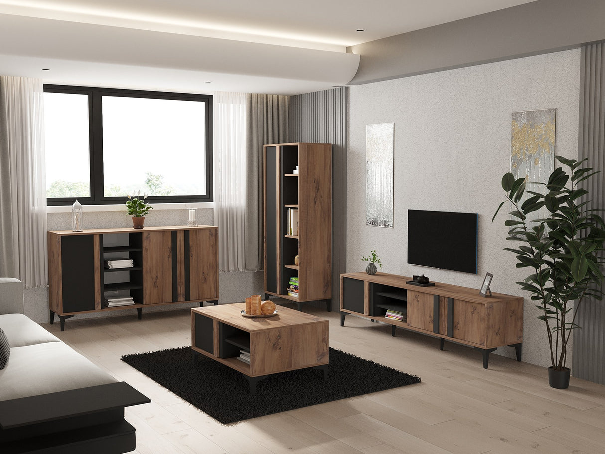 Set mobilă pentru sufragerie Laçin, Atlantic - Antracit, 180x40x50 cm