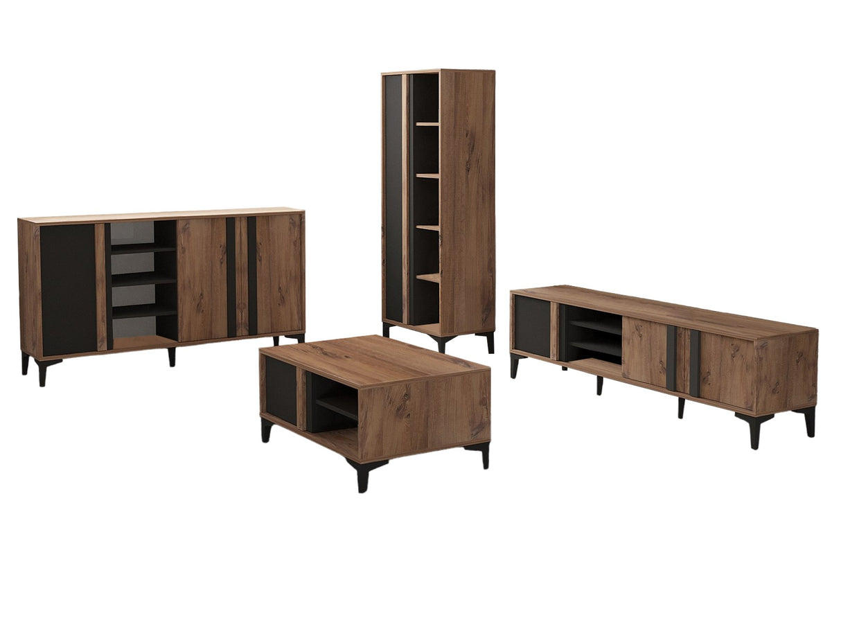 Set mobilă pentru sufragerie Laçin, Atlantic - Antracit, 180x40x50 cm