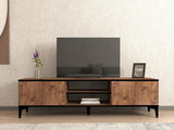 Comodă TV Begi, Pin atlantic - Negru, 180x40x50 cm