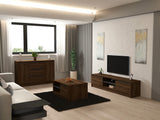 Set mobilă pentru sufragerie Pars, Nuc - Antracit, 180x40x45 cm