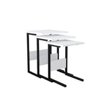 Set 3 măsuțe de cafea Sali, Diverse culori, 40x40x55 cm - Negru - Alb | SKU: 835PUQ6246 | Set 3 măsuțe de cafea Sali, 40x40x55 cm, varianta Negru - Alb, produs pentru amenajarea locuinței, disponibil online în România la CasaMob