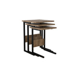 Set 3 măsuțe de cafea Sali, Diverse culori, 40x40x55 cm - Negru - Nuc | SKU: 835PUQ6247 | Set 3 măsuțe de cafea Sali, 40x40x55 cm, varianta Negru - Nuc, produs pentru amenajarea locuinței, disponibil online în România la CasaMob