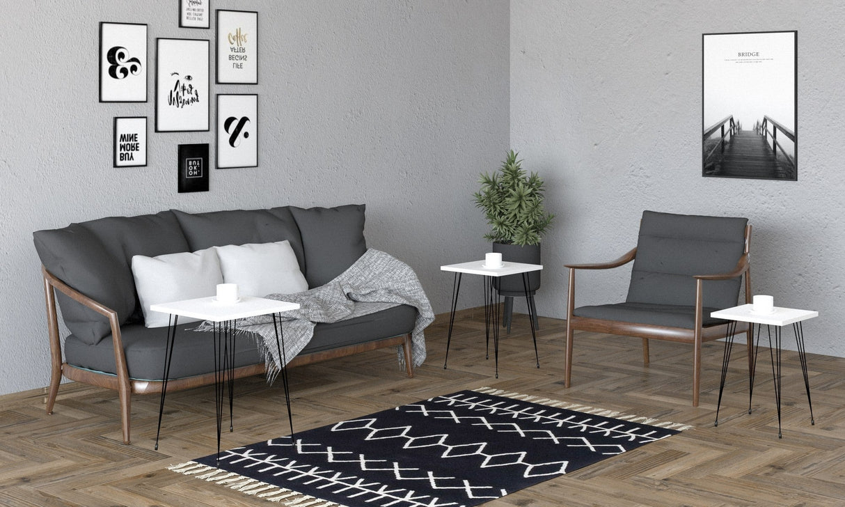 Set 3 măsuțe de cafea Mali, Diverse culori, Diverse dimensiuni - Negru - Alb - 40x40x55 cm | SKU: 835PUQ6252 | Set 3 măsuțe de cafea Mali, varianta Negru - Alb - 40x40x55 cm, produs pentru amenajarea locuinței, disponibil online în România la CasaMob