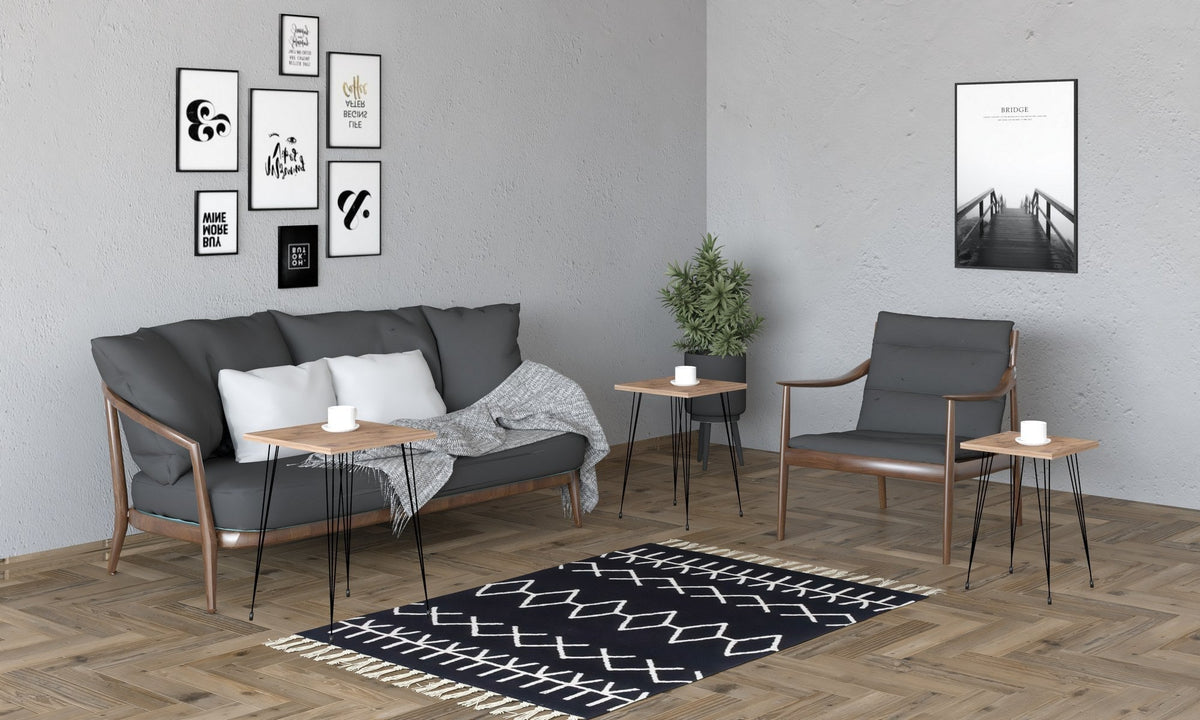 Negru - Pin atlantic - 40x40x55 cm | SKU: 835PUQ6254 | Set 3 măsuțe de cafea Mali, varianta Negru - Pin atlantic - 40x40x55 cm, produs pentru amenajarea locuinței, disponibil online în România la CasaMob