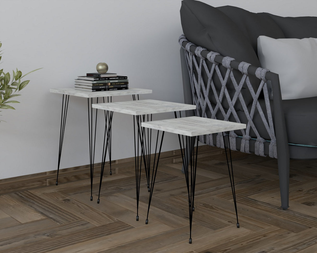 Set 3 măsuțe de cafea Mali, Diverse culori, Diverse dimensiuni - Negru - Cyrstal - 40x40x55 cm | SKU: 835PUQ6255 | Set 3 măsuțe de cafea Mali, varianta Negru - Cyrstal - 40x40x55 cm, produs pentru amenajarea locuinței, disponibil online în România la CasaMob