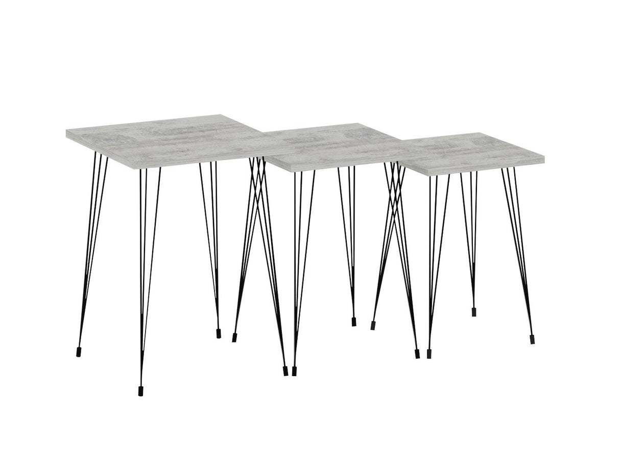 Set 3 măsuțe de cafea Mali, Diverse culori, Diverse dimensiuni - Negru - Cyrstal - 40x40x55 cm | SKU: 835PUQ6255 | Set 3 măsuțe de cafea Mali, varianta Negru - Cyrstal - 40x40x55 cm, produs pentru amenajarea locuinței, disponibil online în România la CasaMob
