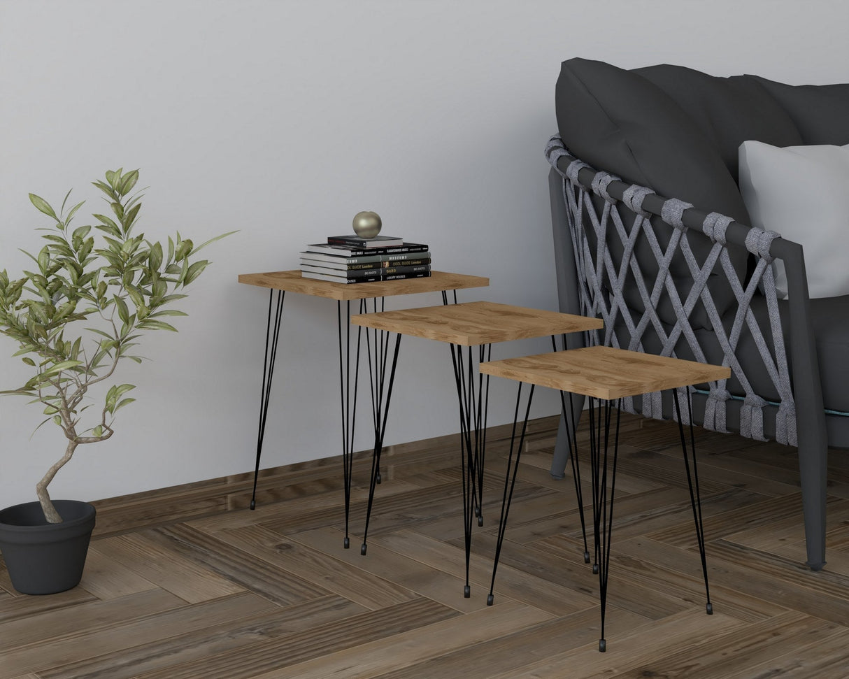 Set 3 măsuțe de cafea Mali, Diverse culori, Diverse dimensiuni - Negru - Oud - 40x40x55 cm | SKU: 835PUQ6256 | Set 3 măsuțe de cafea Mali, varianta Negru - Oud - 40x40x55 cm, produs pentru amenajarea locuinței, disponibil online în România la CasaMob
