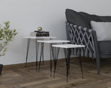 Set 3 măsuțe de cafea Mali, Diverse culori, Diverse dimensiuni - Negru - Alb - 40x40x55 cm | SKU: 835PUQ6252 | Set 3 măsuțe de cafea Mali, varianta Negru - Alb - 40x40x55 cm, produs pentru amenajarea locuinței, disponibil online în România la CasaMob