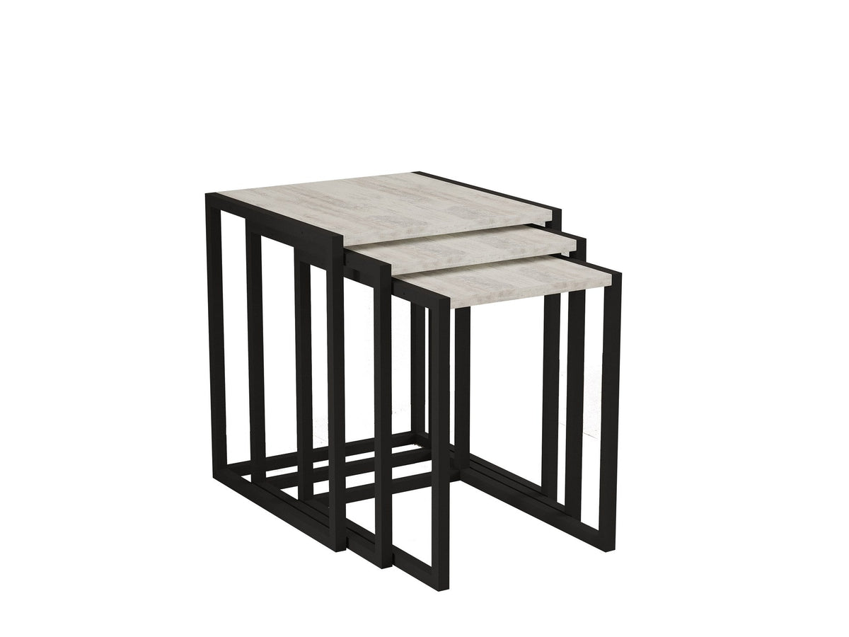 Negru - Cyrstal | SKU: 835PUQ6260 | Set 3 măsuțe de cafea Tali, 44x45x52 cm, varianta Negru - Cyrstal, produs pentru amenajarea locuinței, disponibil online în România la CasaMob