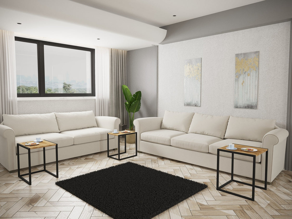 Set 3 măsuțe de cafea Tali, Diverse culori, 44x45x52 cm - Negru - Oud | SKU: 835PUQ6262 | Set 3 măsuțe de cafea Tali, 44x45x52 cm, varianta Negru - Oud, produs pentru amenajarea locuinței, disponibil online în România la CasaMob