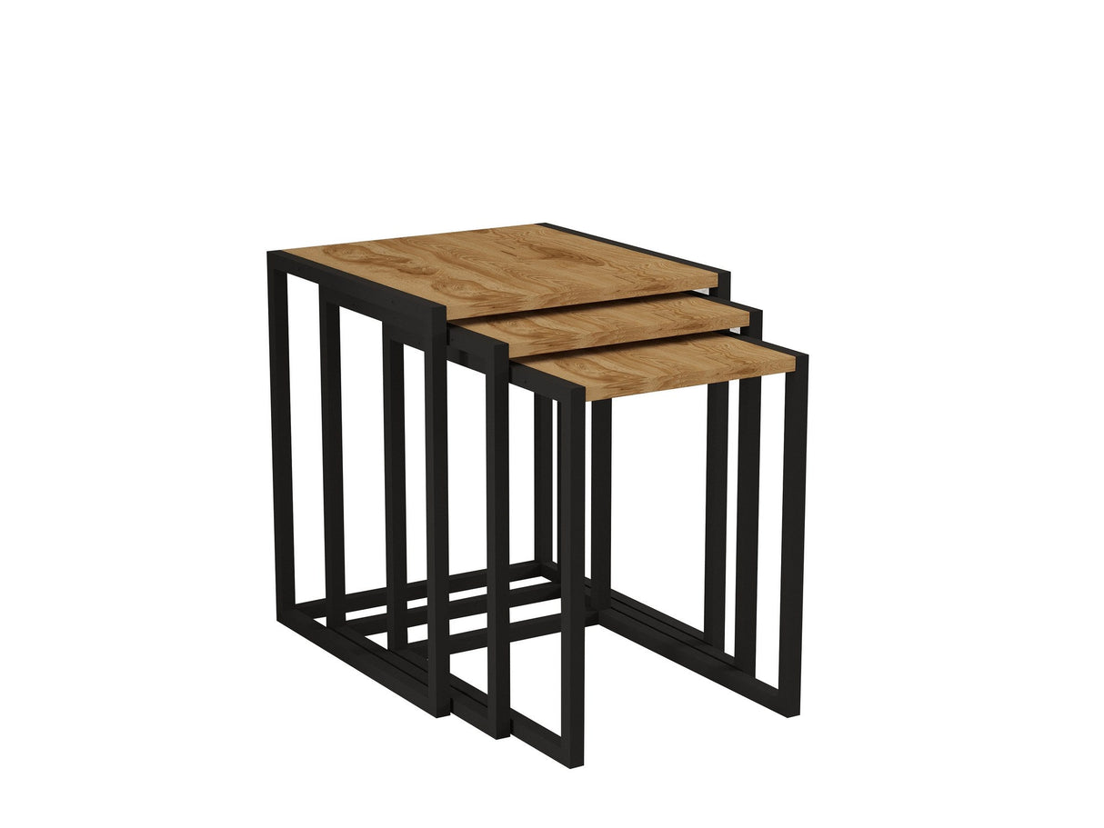 Set 3 măsuțe de cafea Tali, Diverse culori, 44x45x52 cm - Negru - Oud | SKU: 835PUQ6262 | Set 3 măsuțe de cafea Tali, 44x45x52 cm, varianta Negru - Oud, produs pentru amenajarea locuinței, disponibil online în România la CasaMob