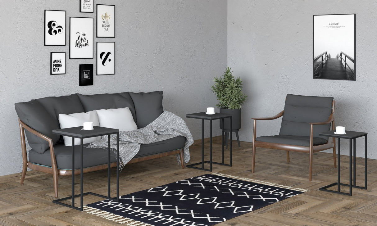 Set 3 măsuțe de cafea Stoli, Diverse culori, 40x40x62 cm - Negru - Antracit | SKU: 835PUQ6263 | Set 3 măsuțe de cafea Stoli, 40x40x62 cm, varianta Negru - Antracit, produs pentru amenajarea locuinței, disponibil online în România la CasaMob