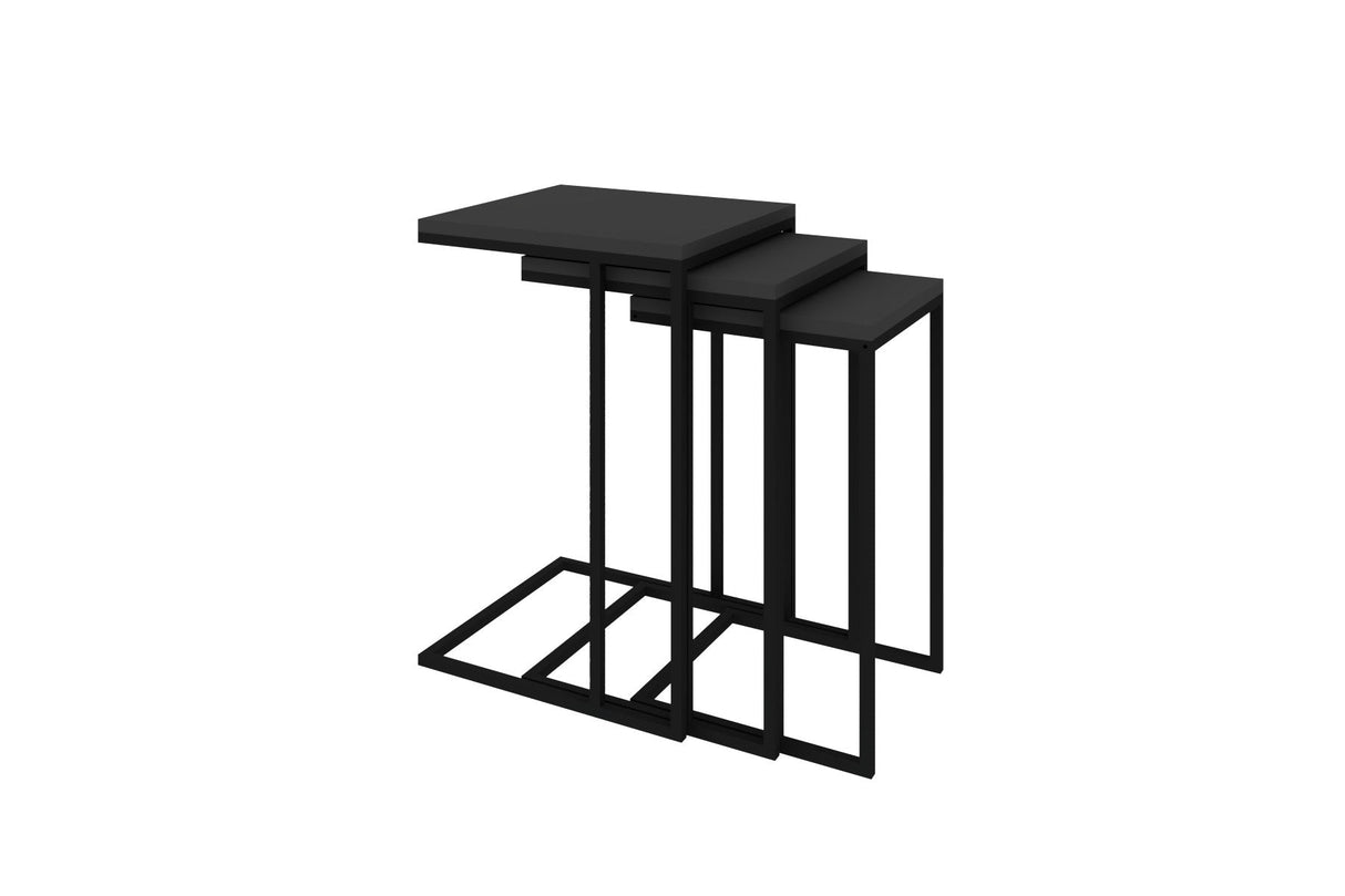 Set 3 măsuțe de cafea Stoli, Diverse culori, 40x40x62 cm - Negru - Antracit | SKU: 835PUQ6263 | Set 3 măsuțe de cafea Stoli, 40x40x62 cm, varianta Negru - Antracit, produs pentru amenajarea locuinței, disponibil online în România la CasaMob