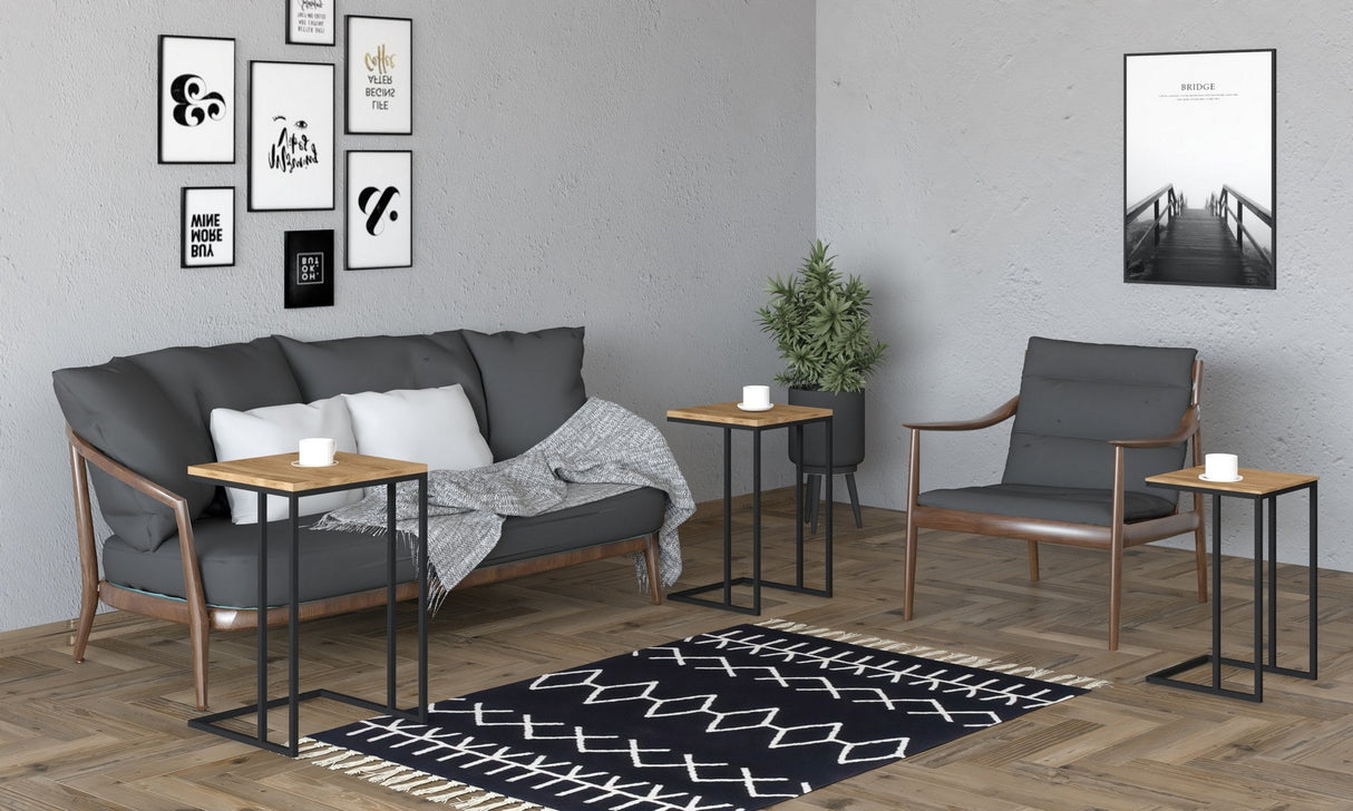 Set 3 măsuțe de cafea Stoli, Diverse culori, 40x40x62 cm - Negru - Oud | SKU: 835PUQ6265 | Set 3 măsuțe de cafea Stoli, 40x40x62 cm, varianta Negru - Oud, produs pentru amenajarea locuinței, disponibil online în România la CasaMob