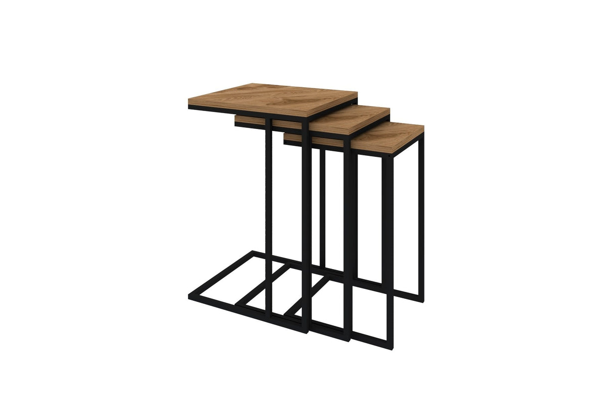 Set 3 măsuțe de cafea Stoli, Diverse culori, 40x40x62 cm - Negru - Oud | SKU: 835PUQ6265 | Set 3 măsuțe de cafea Stoli, 40x40x62 cm, varianta Negru - Oud, produs pentru amenajarea locuinței, disponibil online în România la CasaMob