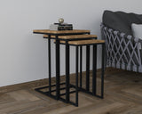 Set 3 măsuțe de cafea Stoli, Diverse culori, 40x40x62 cm - Negru - Oud | SKU: 835PUQ6265 | Set 3 măsuțe de cafea Stoli, 40x40x62 cm, varianta Negru - Oud, produs pentru amenajarea locuinței, disponibil online în România la CasaMob