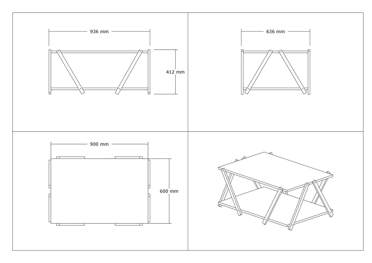 Măsuță de cafea Lara, Diverse culori, 94x64x41 cm - Antracit - Stejar safir | SKU: 835PUQ6269 | Măsuță de cafea Lara, 94x64x41 cm, varianta Antracit - Stejar safir, produs pentru amenajarea locuinței, disponibil online în România la CasaMob