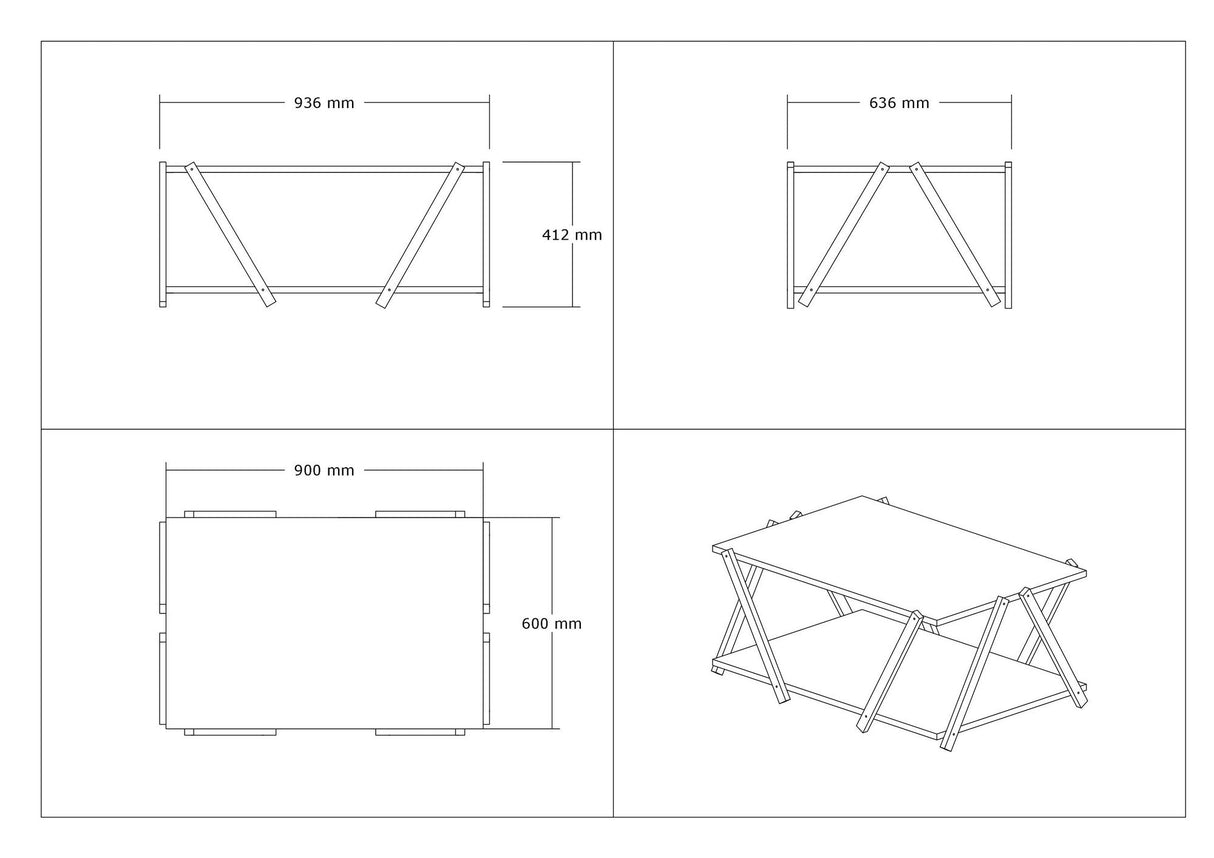 Măsuță de cafea Lara, Diverse culori, 94x64x41 cm - Antracit - Nuc | SKU: 835PUQ6270 | Măsuță de cafea Lara, 94x64x41 cm, varianta Antracit - Nuc, produs pentru amenajarea locuinței, disponibil online în România la CasaMob