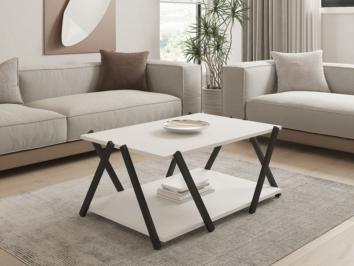 Măsuță de cafea Lara, Diverse culori, 94x64x41 cm - Antracit - Alb | SKU: 835PUQ6271 | Măsuță de cafea Lara, 94x64x41 cm, varianta Antracit - Alb, produs pentru amenajarea locuinței, disponibil online în România la CasaMob
