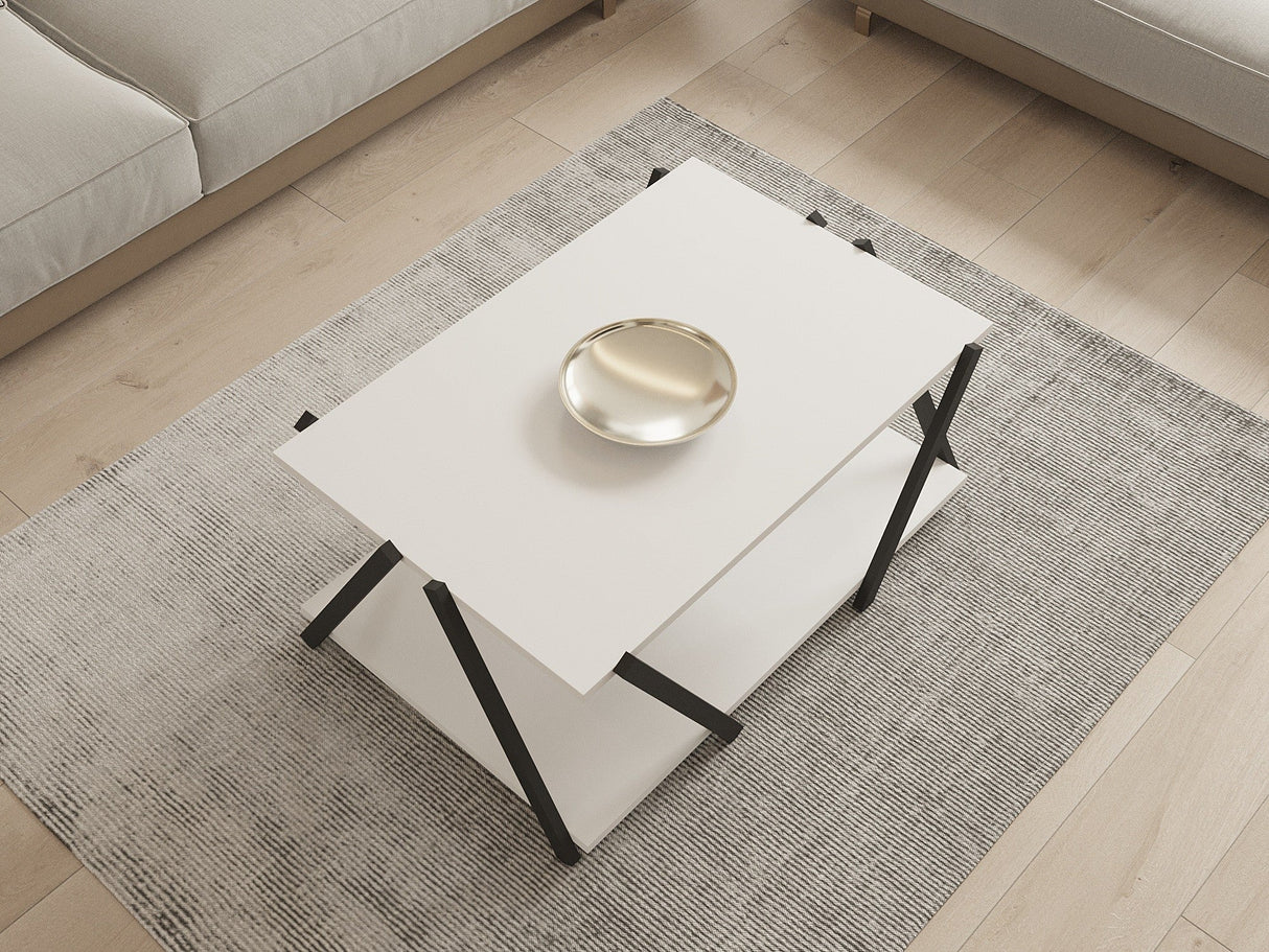Măsuță de cafea Lara, Diverse culori, 94x64x41 cm - Antracit - Alb | SKU: 835PUQ6271 | Măsuță de cafea Lara, 94x64x41 cm, varianta Antracit - Alb, produs pentru amenajarea locuinței, disponibil online în România la CasaMob