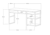 Birou Emro Gold, Alb - Auriu, 150x58x76 cm