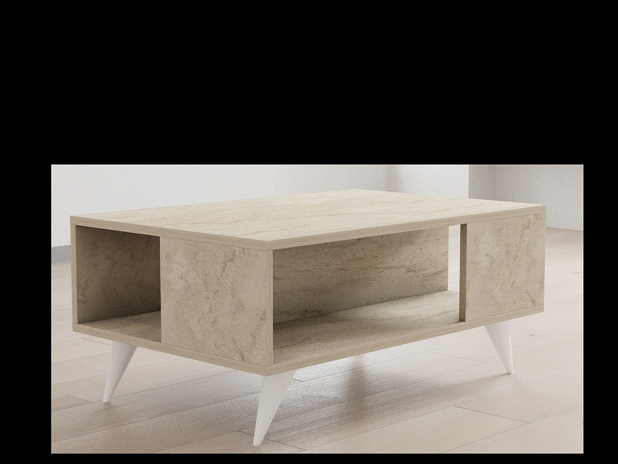 Măsuță de cafea Yuka, Diverse culori, 90x60x40 cm - Travertin | SKU: 835PUQ6354 | Măsuță de cafea Yuka, 90x60x40 cm, varianta Travertin, produs pentru amenajarea locuinței, disponibil online în România la CasaMob