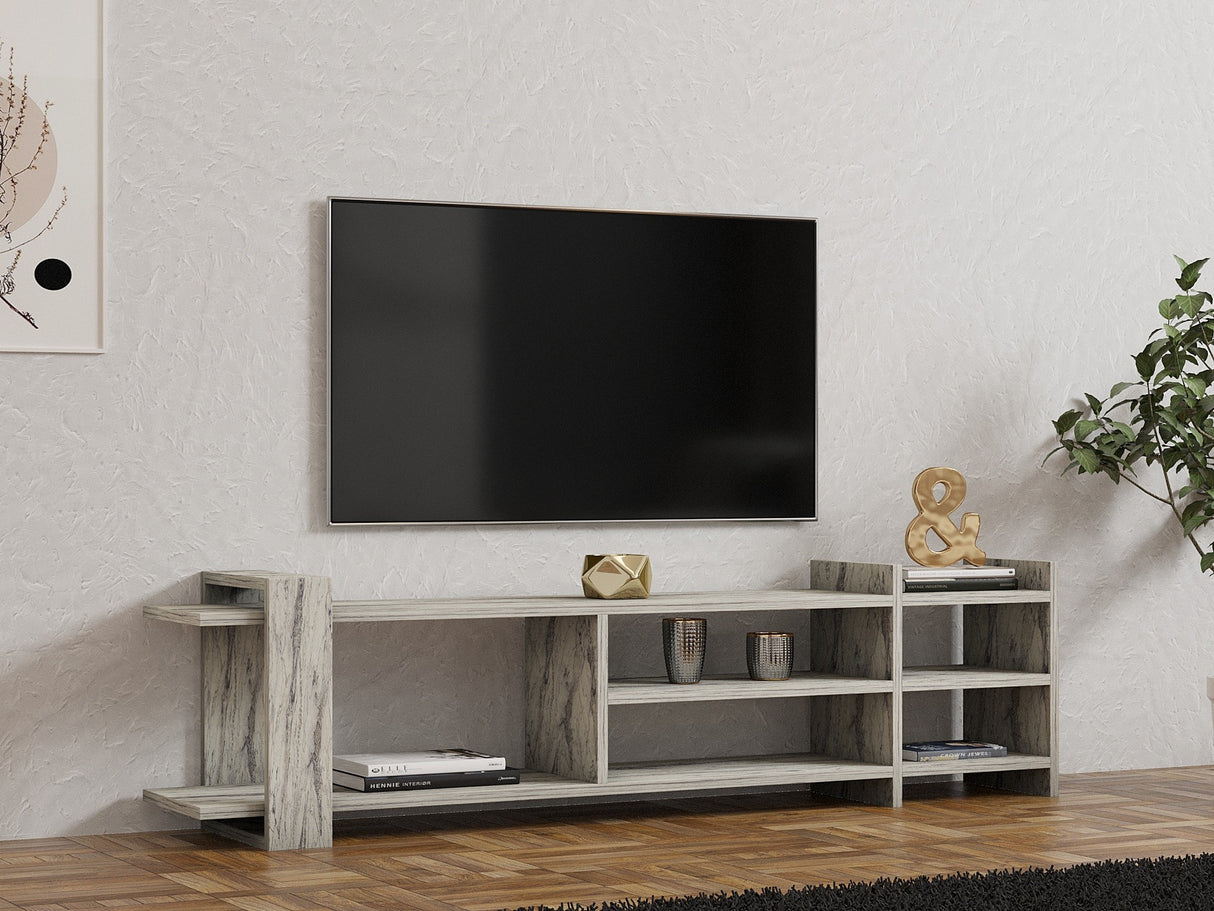 Comodă TV Zeyna - Fressia, Marble, Freesia marble, 156x30x40 cm