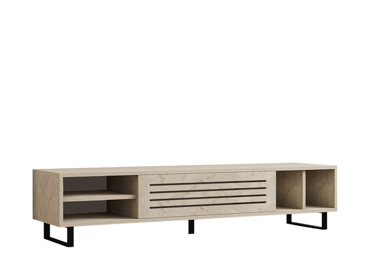 Comodă TV Safir, Diverse culori, 160x40x35 cm - Travertin | SKU: 835PUQ6403 | Comodă TV Safir, 160x40x35 cm, varianta Travertin, produs pentru amenajarea locuinței, disponibil online în România la CasaMob
